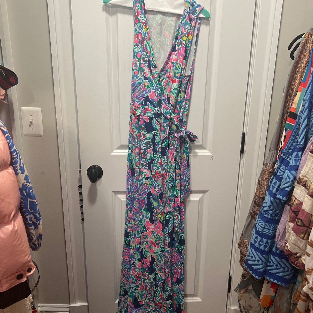 Lily Pulitzer sleeveless wrap maxi dress